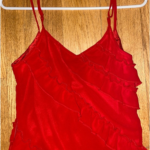 Red Ruffled Maxi Dress - Picture 5 of 7